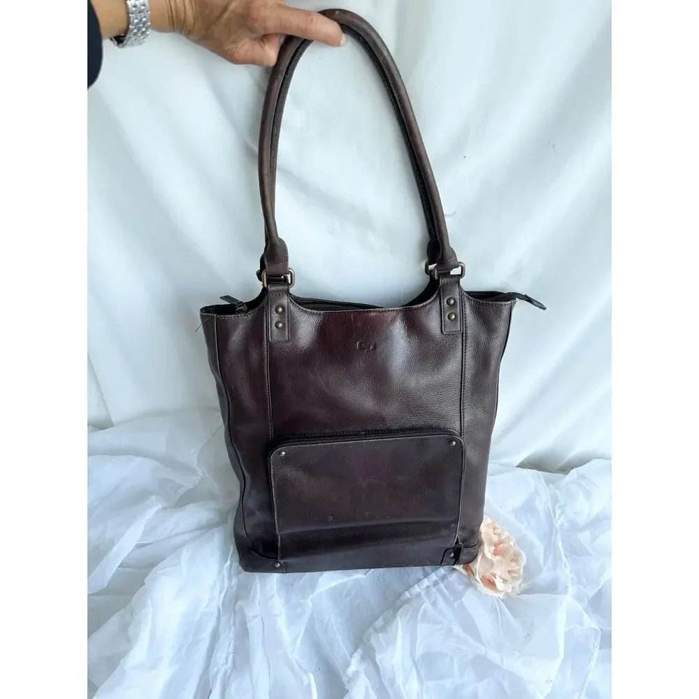 SOLO XL Brown Genuine leather & nylon Padded laptop bag briefcase unisex
